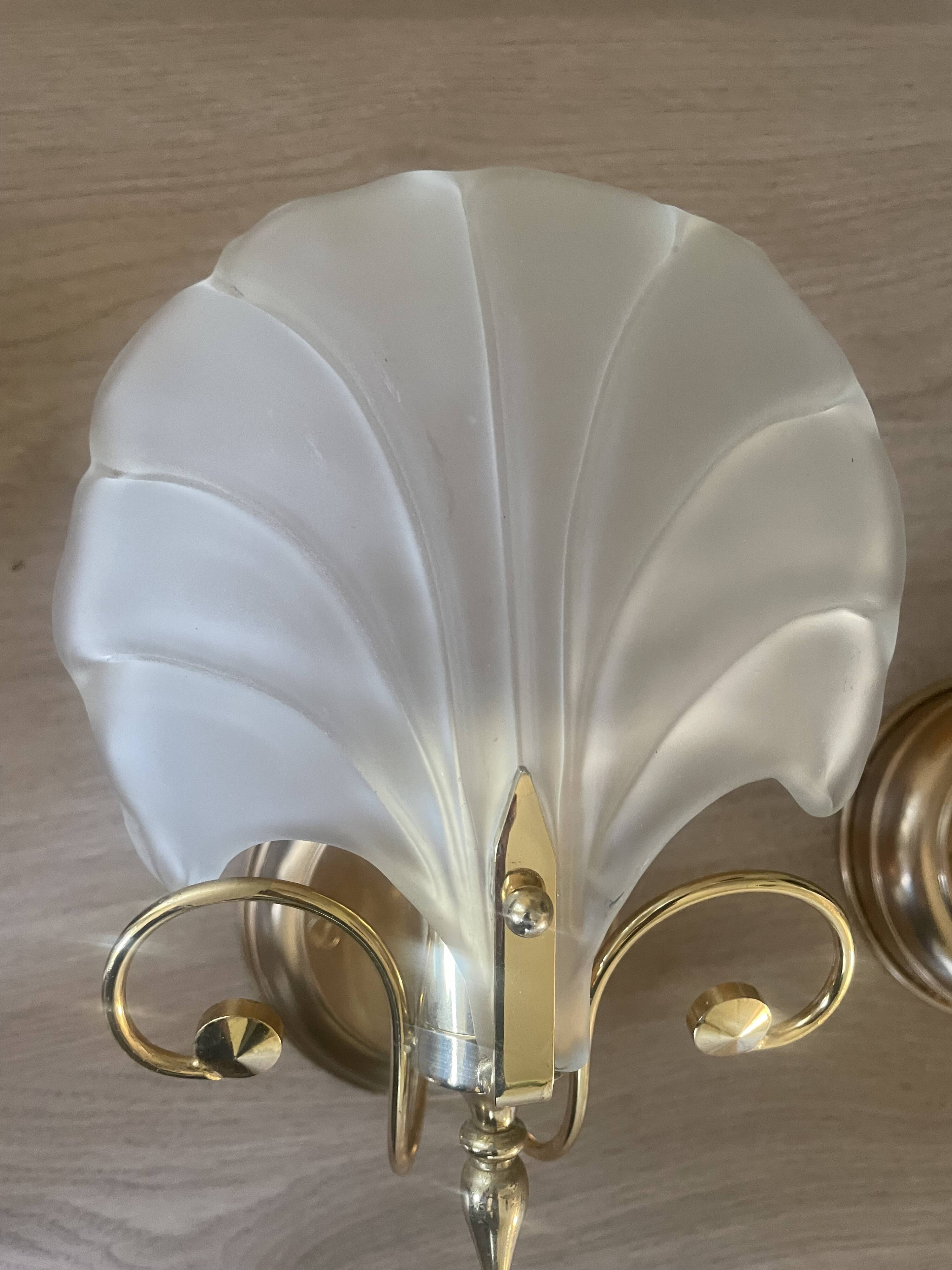 Pair of vintage shell wall lights
