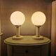 Set of 2 vintage Bony Design table lamps with 80s glass bulb hood