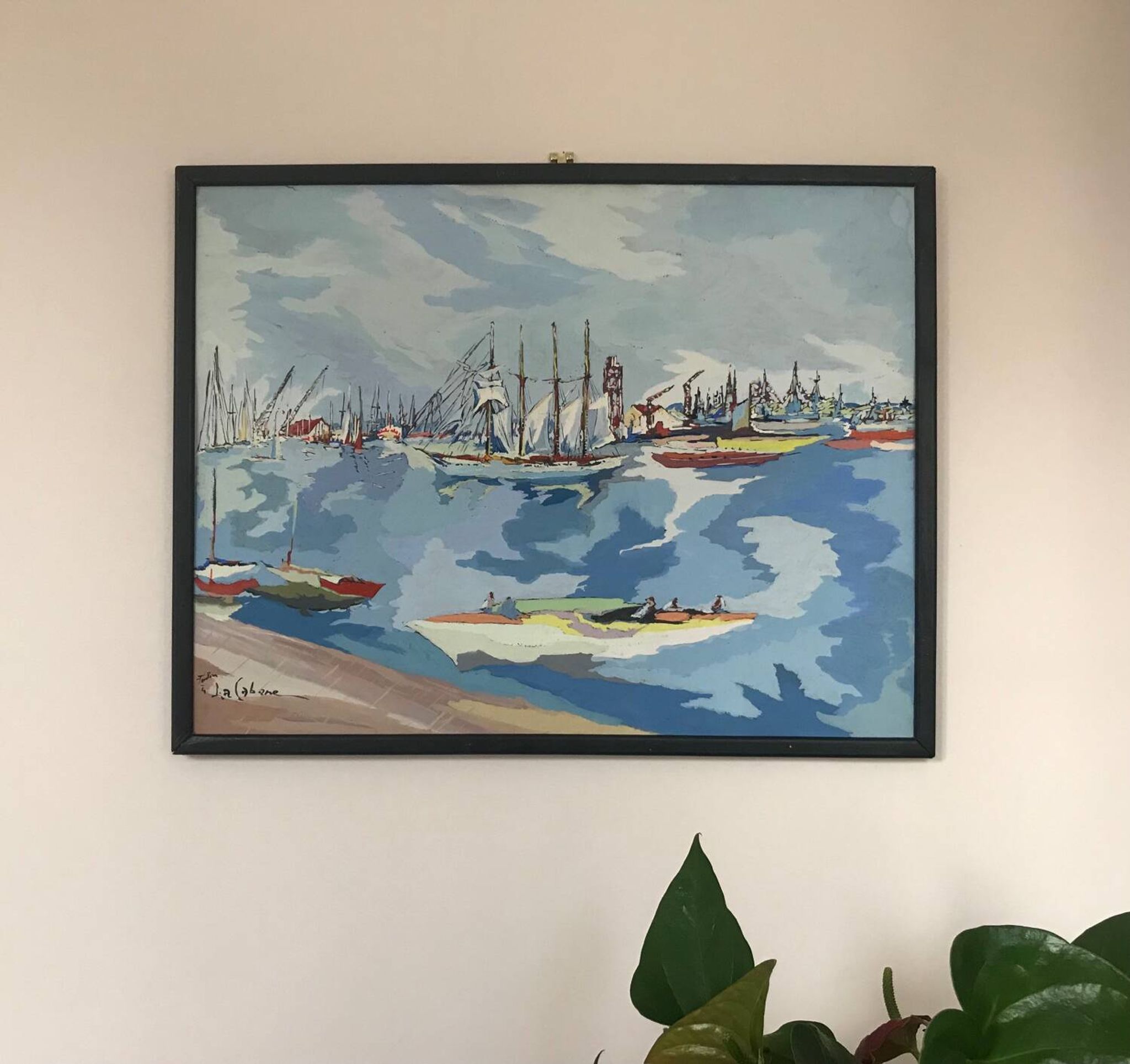 Gouache de Louis-André CABANE.Toulon.