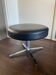 Vintage modernist chrome and leather stool ottoman, 1970s