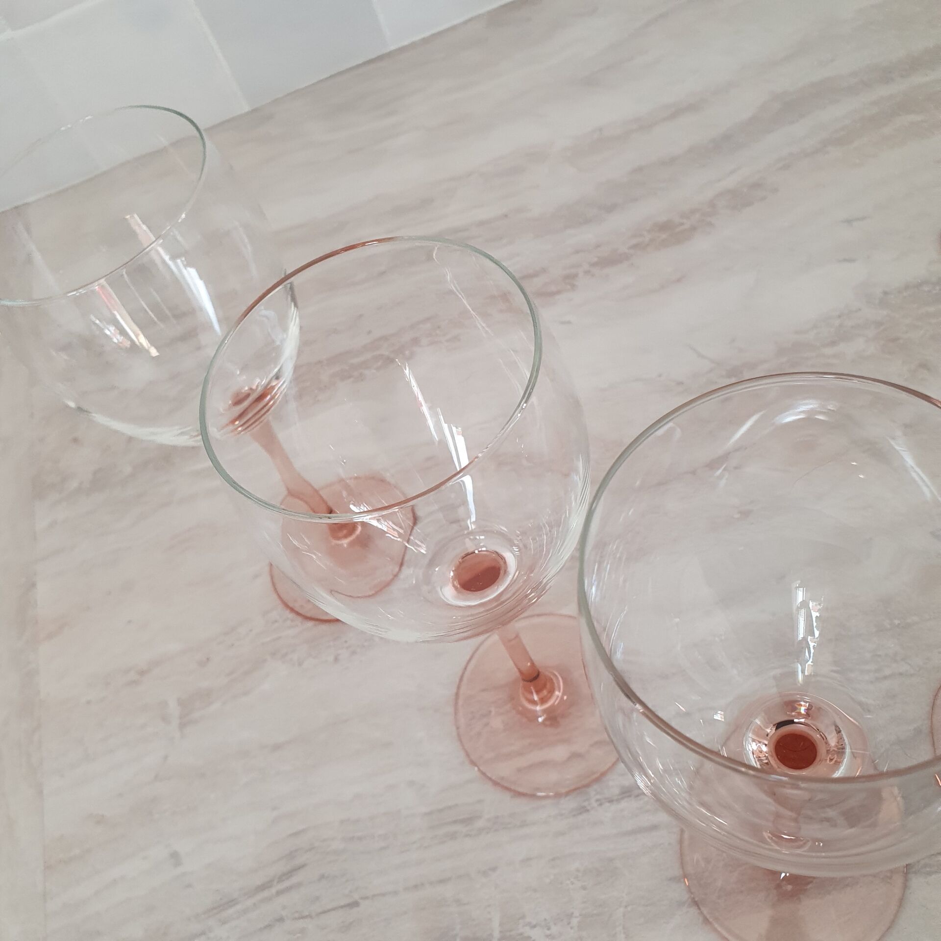 6 Verres à Eau ou Vin / verre à pied Rose par Luminarc