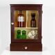 Antique wooden and glass wall cabinet