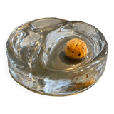 Molded glass pipe ashtray