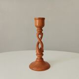 Vintage candle holder in carved wood