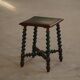 Vintage Scandinavian Stool Painted in Dark Green and Dark Red Wood, Folk Style, 1940s