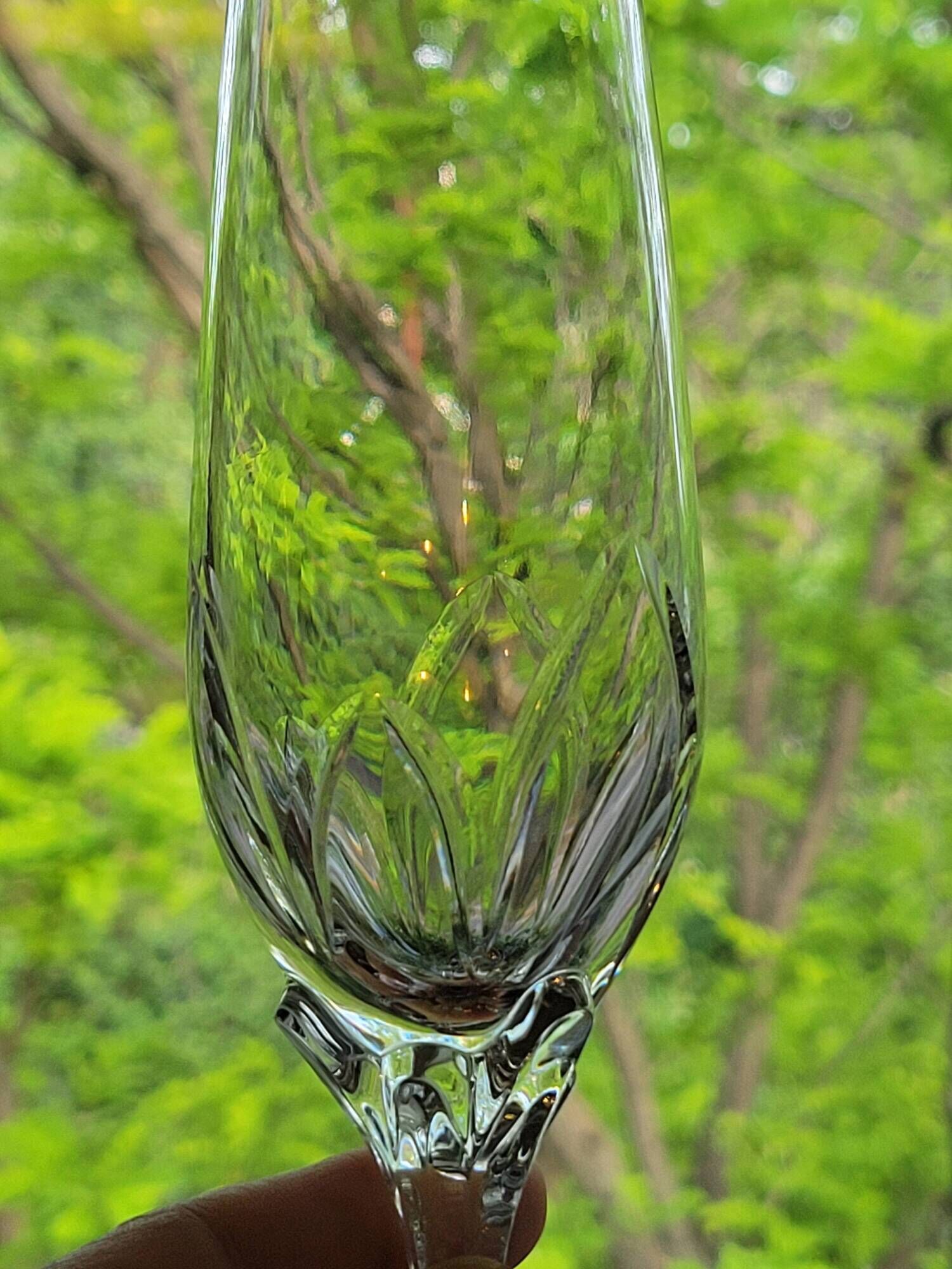 10 crystal champagne flutes 24% Cristallerie Kaspar Lemberg Lorraine vintage