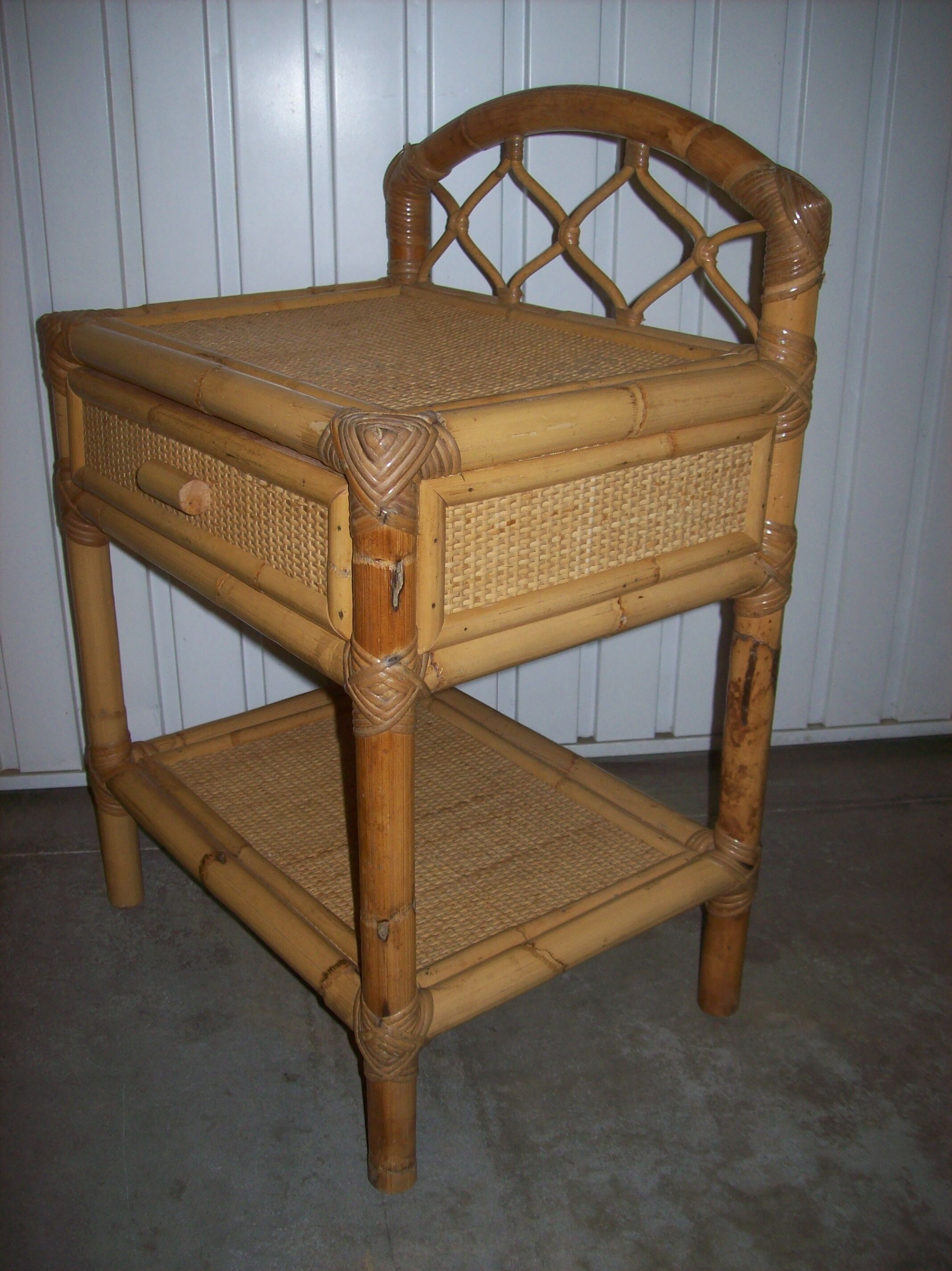 Rattan bedside