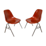 Paire de chaises Eames terracotta en fibre de verre Hermann Miller pour Vitra