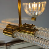 Venetian glass chandelier from Murano and brass, circa 1940.