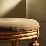 Antique round Gustavian stool, Swedish cabinetmaker, late 18th century.