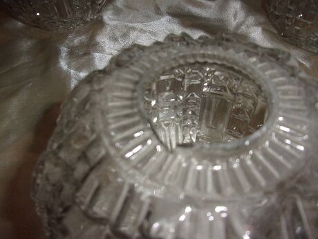 Lot de 6 globes en verre ciselé ancien