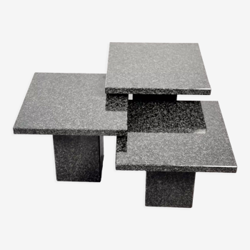 Tables d’appoint en granit ensemble de 3