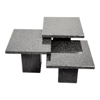 Tables d’appoint en granit ensemble de 3