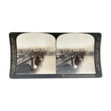 Old photography stereo, stereograph, luxury albumine 1903 London Bridge
