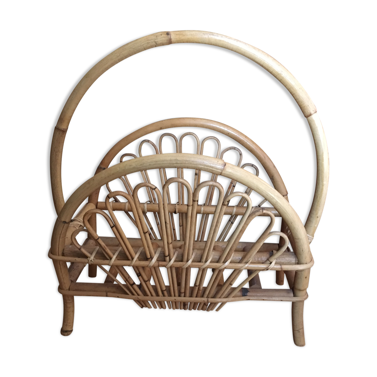 Rattan magazine rack