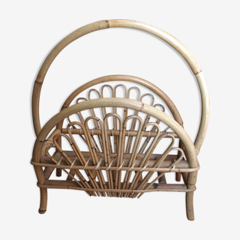 Rattan magazine rack