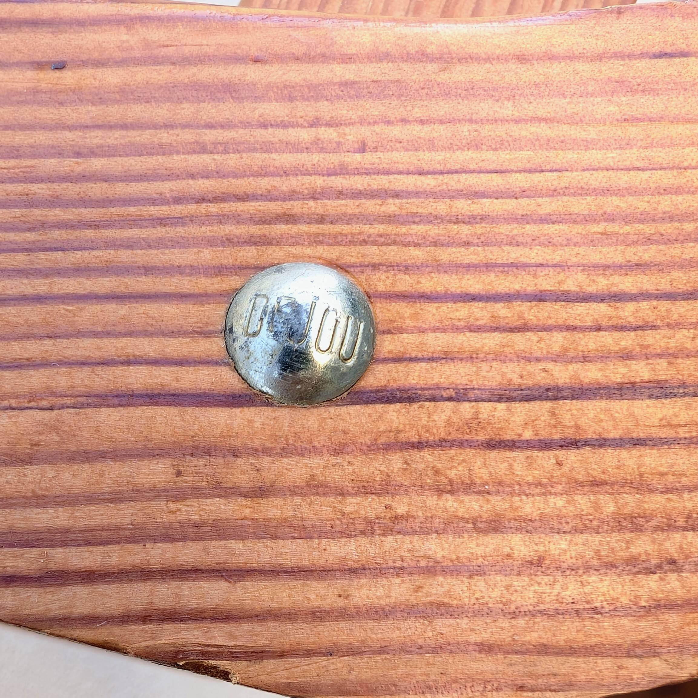 Pair of solid pine folding chairs - Editions DEJOU