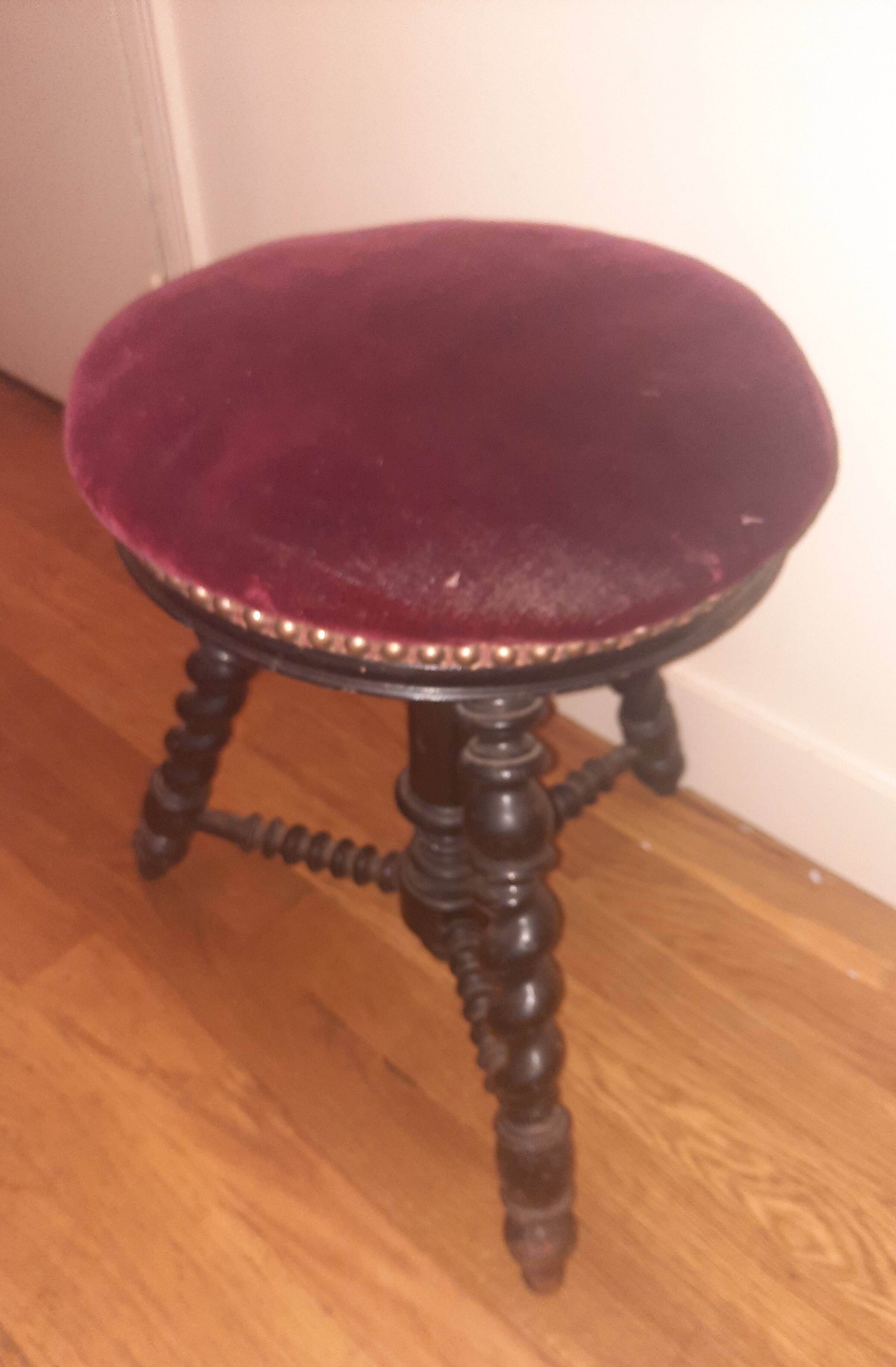 Tabouret de piano  bois tourné Napoléon 3