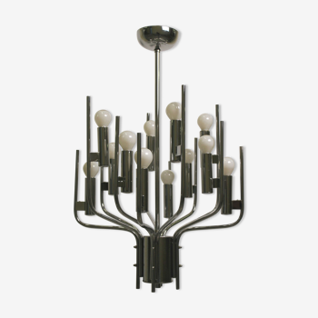 Chandelier from Sciolari in chromed metal, 1970