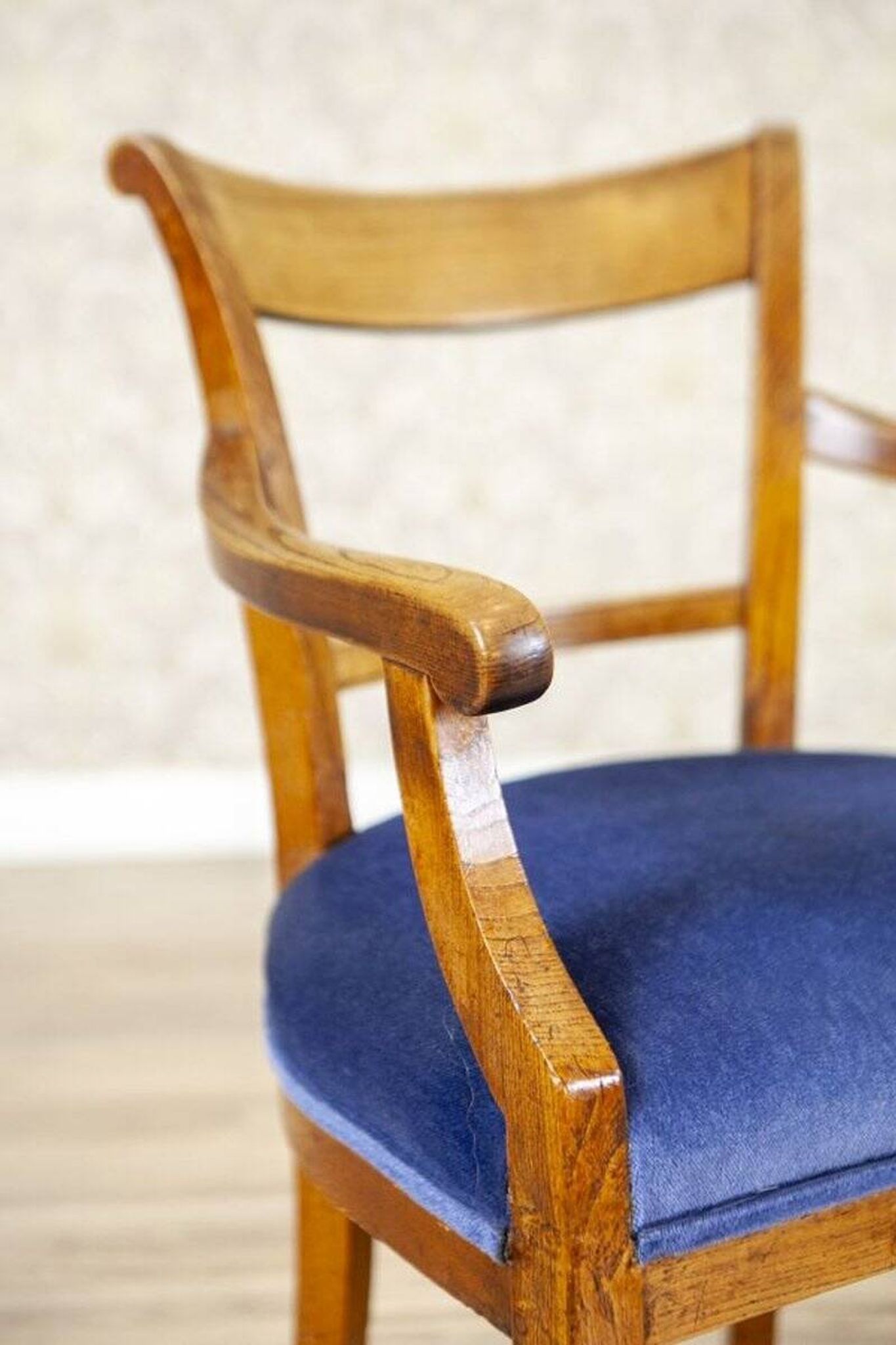 Fauteuil Elm en tissu bleu, années 1950