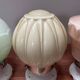 Set of three Thabur globe wall lights in pastel opaline