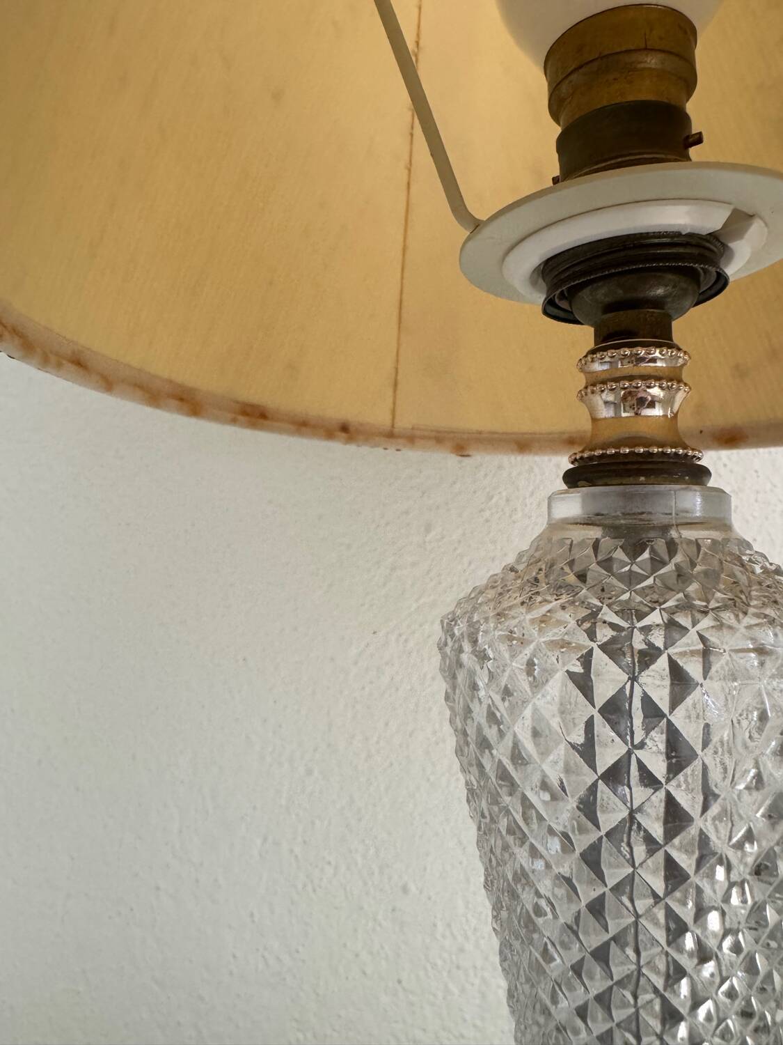 Glass and brass lamp from the 60s