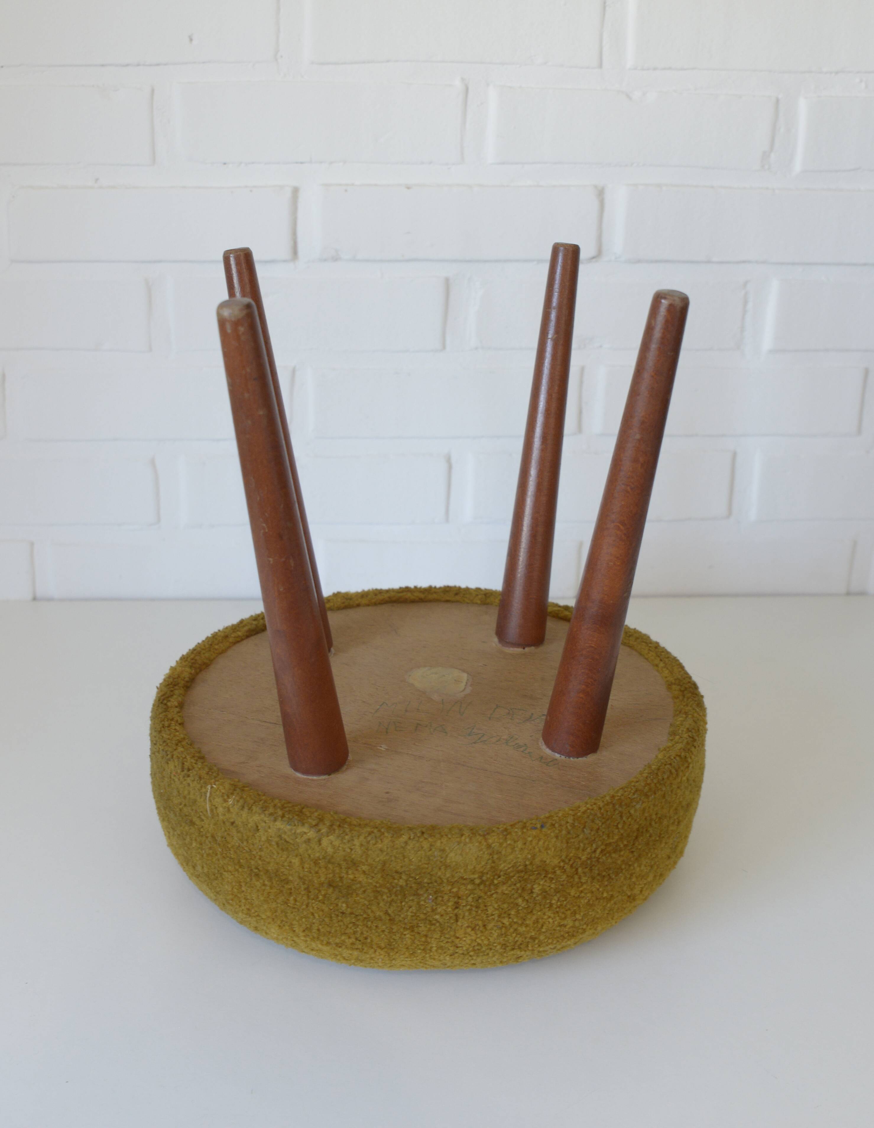 Vintage Space Age Stool: Mid Century Ottoman, Yugoslavia 1960s