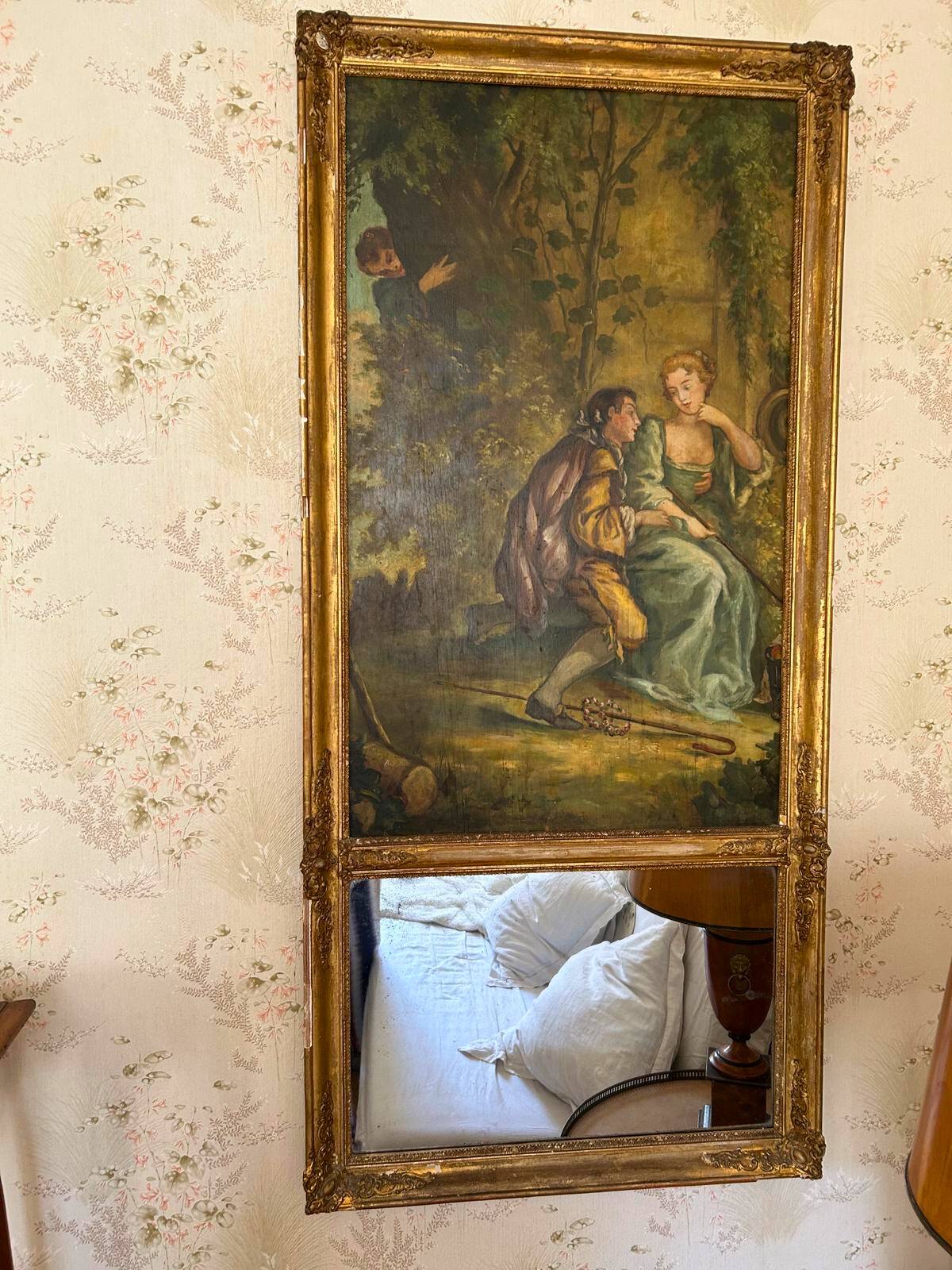 Antique gilded trumeau.