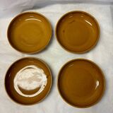 Set of 4 glazed stoneware bowls or plates