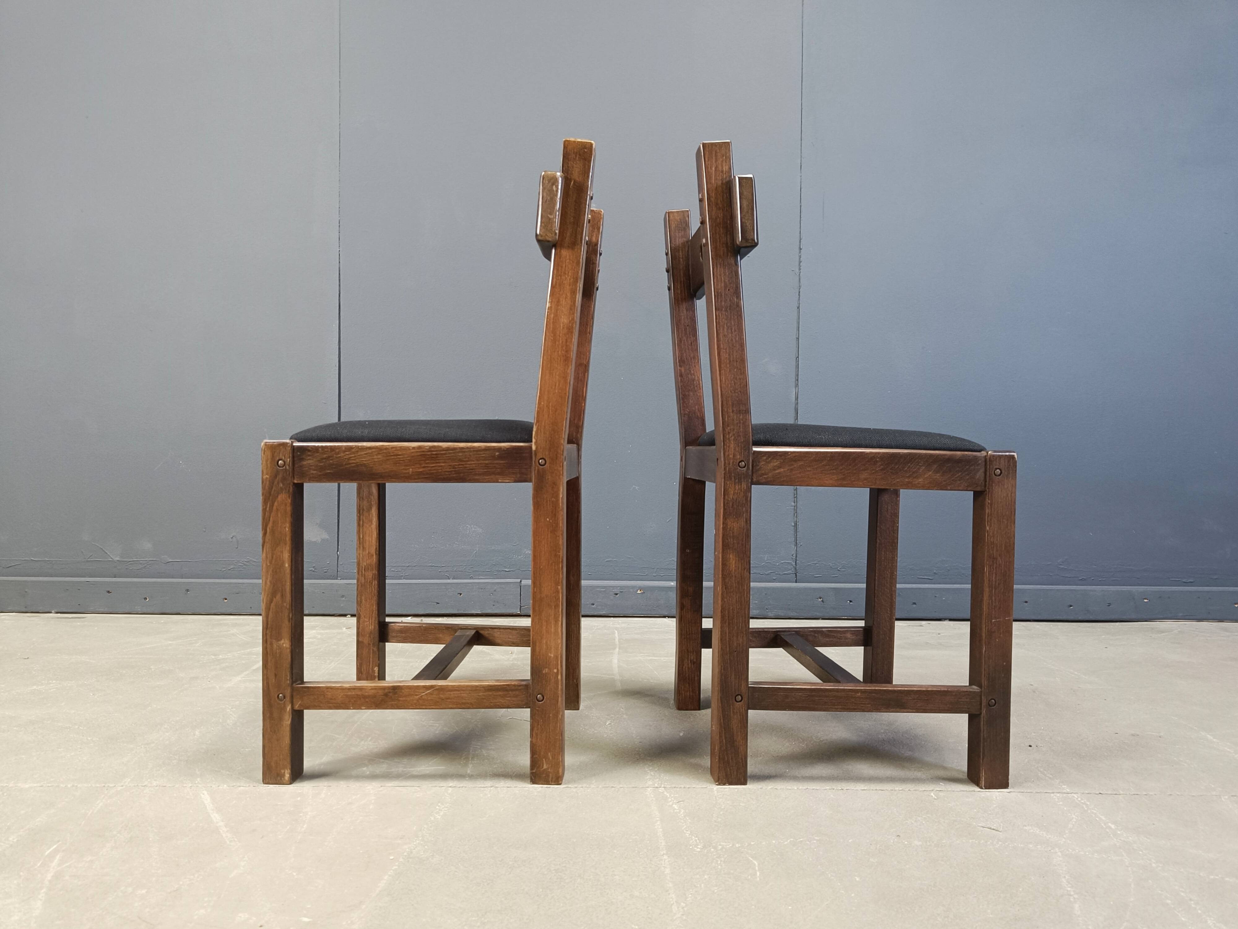 Vintage brutalist dining chairs set of 11 - 1960s
