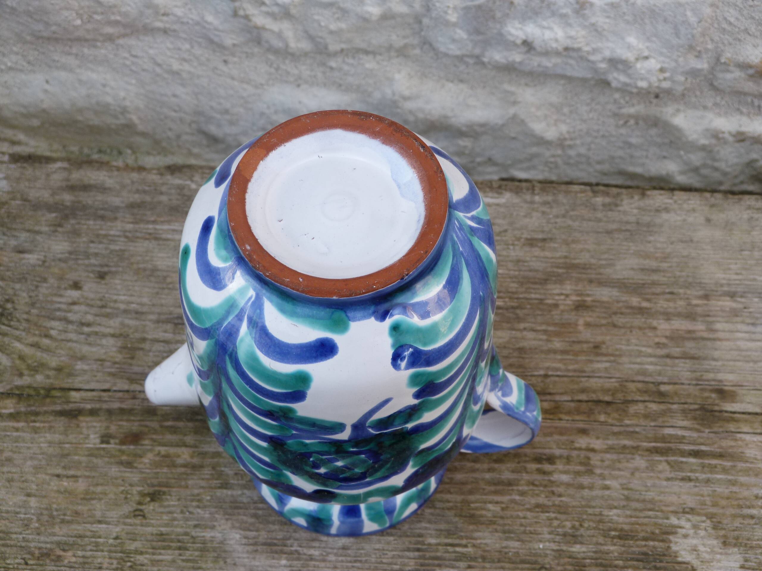 Vintage blue ceramic jug