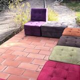 Canapé panoramique vintage modulaire 9 places