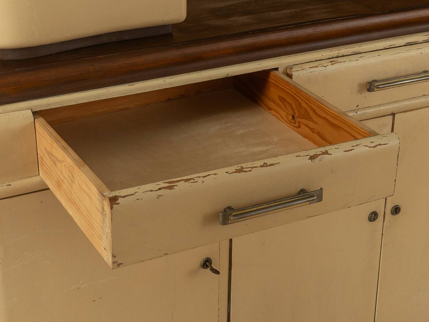 Art Deco kitchen cabinet, 1920s, two-piece