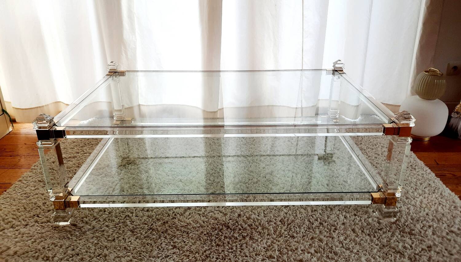 Coffee table in Altuglass "Romeo" 70s/80s