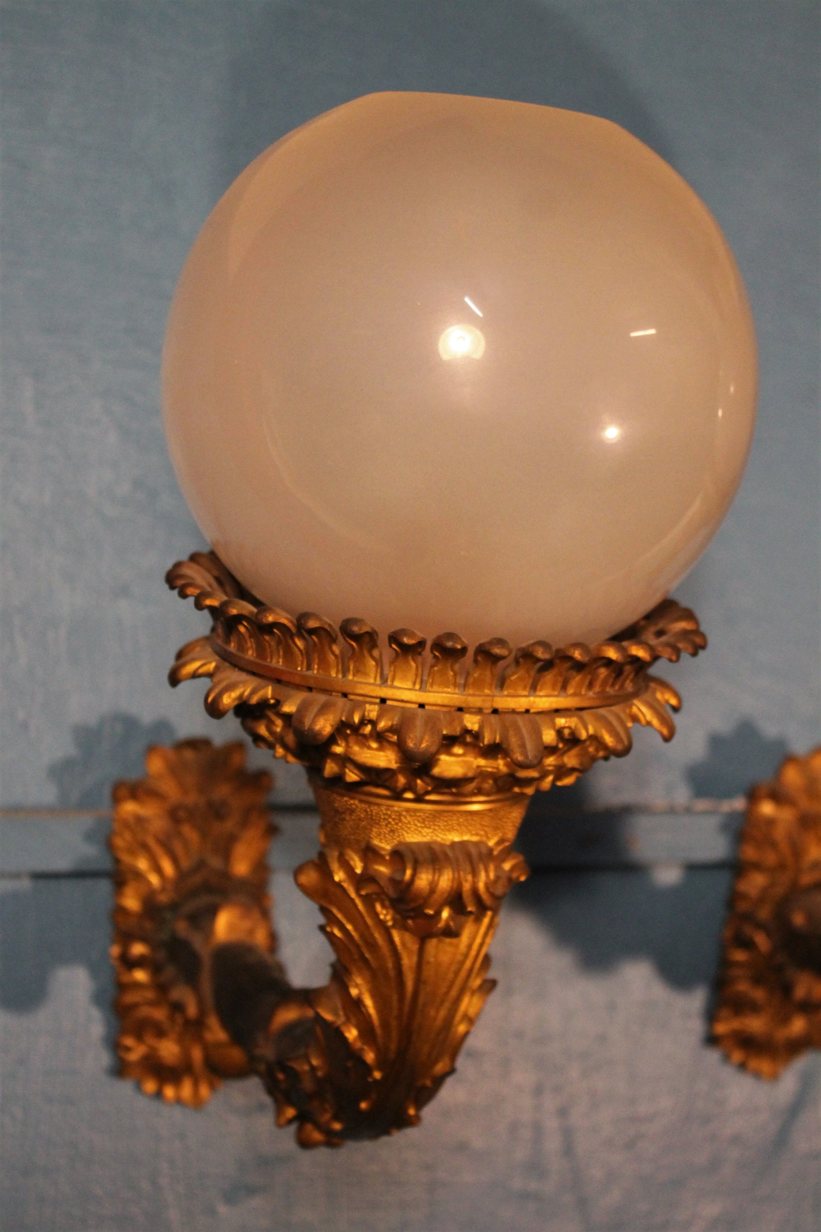 Pair of wall light  bronze "Torches / torches" early twentieth century