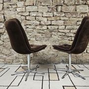 Paire de chaise fauteuil velour vintage  1970"