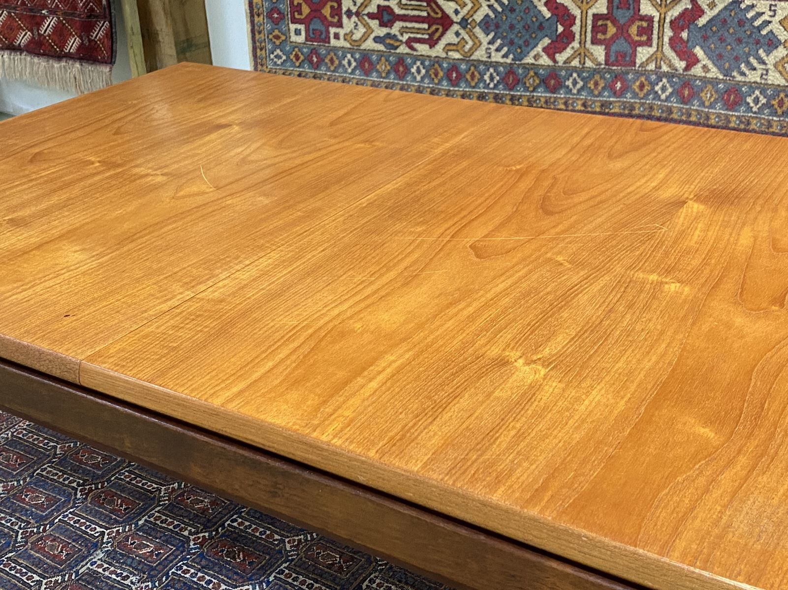 70s English teak table with a butterfly extension