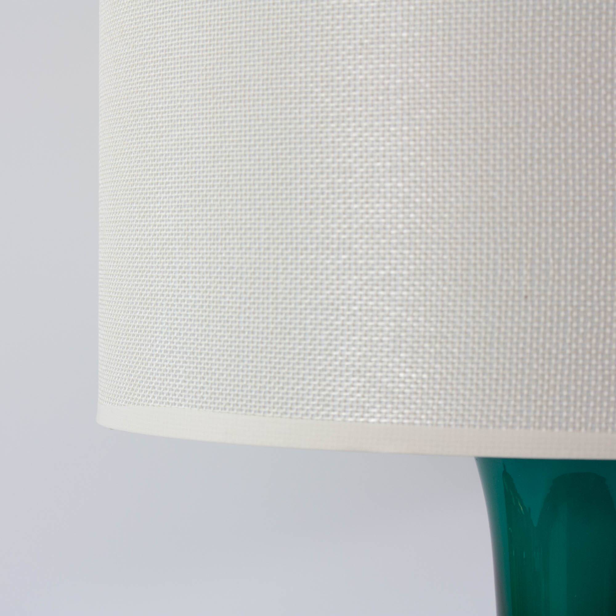 Vintage 1960s Portuguese Turquoise Opaline Glass Table Lamp