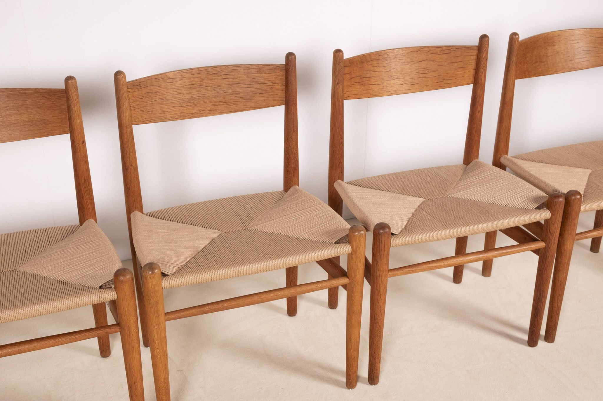 6x Hans J. Wegner Dining Chair CH36 in Oak, 1970s Denmark