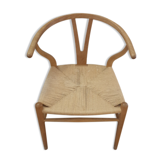 Chaise CH24 Wishbone en chêne savonné d'Hans Wegner