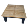 Table basse bois brut et noir