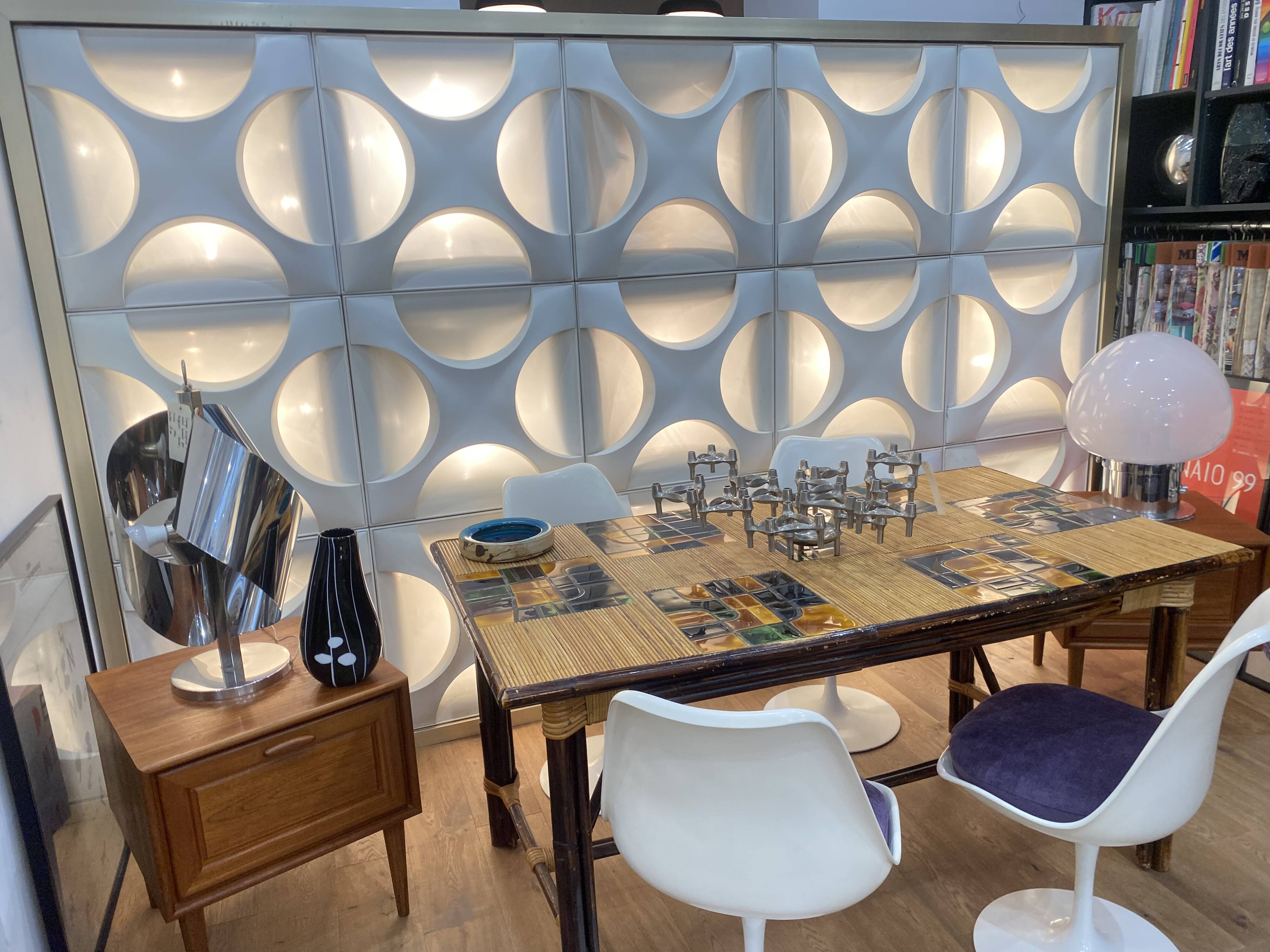 Decorative light panels. Oyster light by Rolf Krüger, 1960s, Set of 15