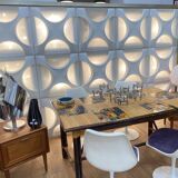 Decorative light panels. Oyster light by Rolf Krüger, 1960s, Set of 15