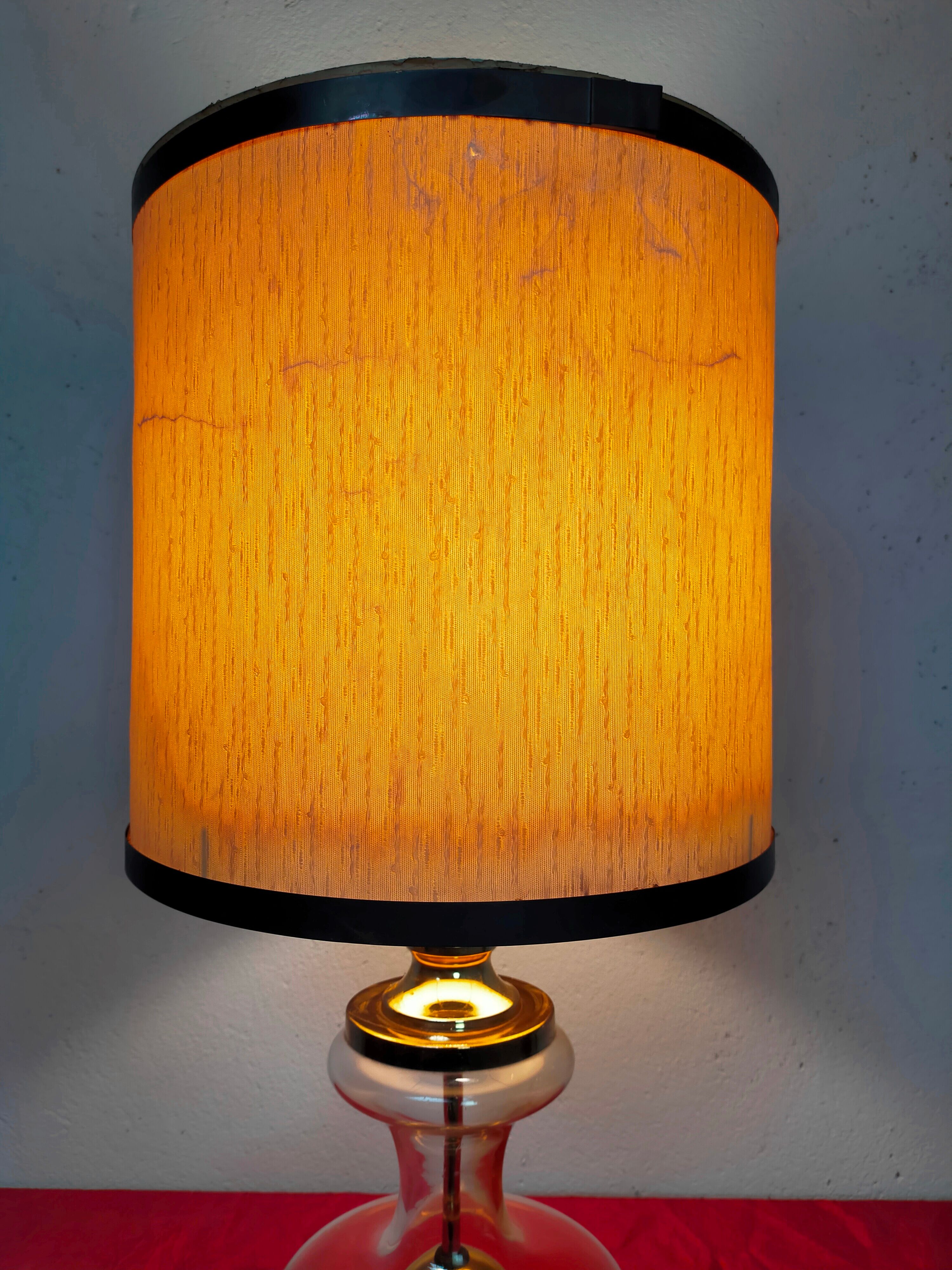 Richard Essig designer lamp in glass and gold metal