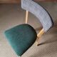 Green bistro chair with houndstooth pattern