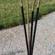 Vintage floor lamp from the 50s in metal and brass 4 flexible lights with tripod base