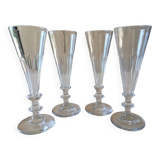 Set of 4 crystal champagne flutes