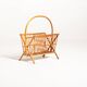 Bamboo and rattan magazine rack, Scandinavia, 1960s