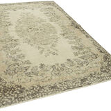 Tapis beige oriental ancien fait à la main 177 cm x 276 cm