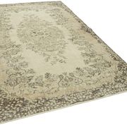 Handmade antique oriental beige rug 177 cm x 276 cm